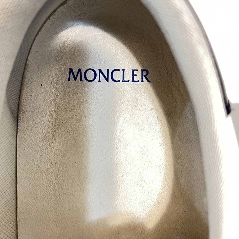 $795 Authentic MONCLER Made in Romania Men's White Leather Low Trainers Sz.43.5 - Picture 9 of 16